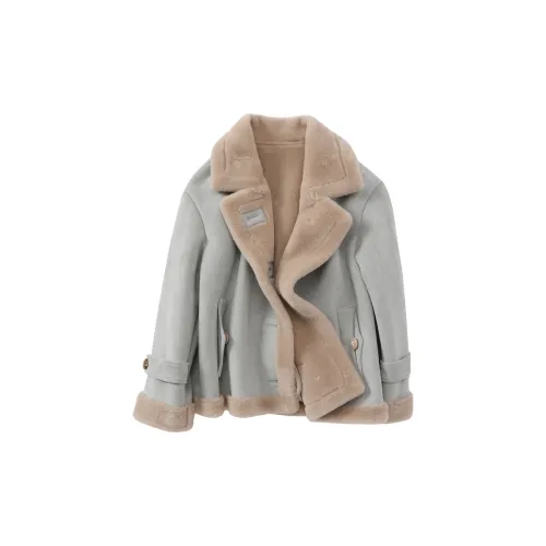XIANGYING Velvet-feel Coat Women's Blue