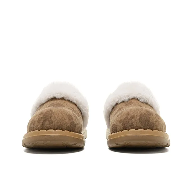 Disney x OLD ORDER Fuzzy Abrasion Resistant Slip Resistant Wrap toe Slippers Unisex Brown-2