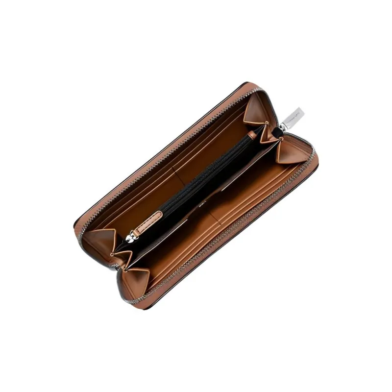 MICHAEL KORS Hudson Fabric Wallet Men's Ecru & Brown-2