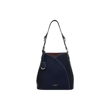 RADLEY Cow Leather Bucket Bag Handbag Shoulder Bag Large Size Women's Blue