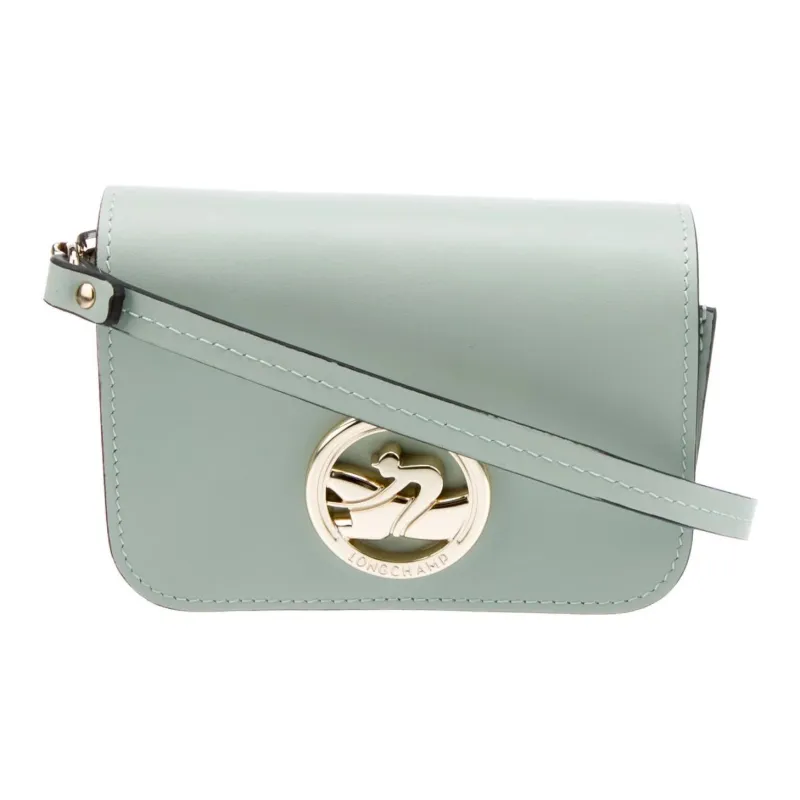 LONGCHAMP BOX TROT Calfskin One Shoulder Coin Purse Crossbody Bag Women's Green-0
