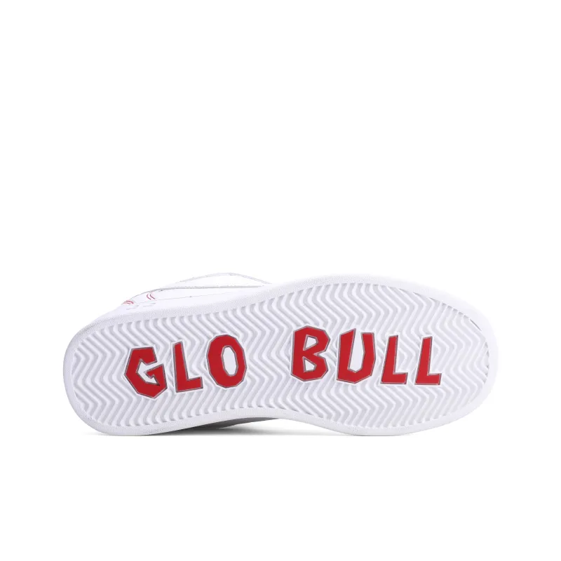 GLO BULL Skateboard Shoes Unisex Low Top White Red Stitching-5
