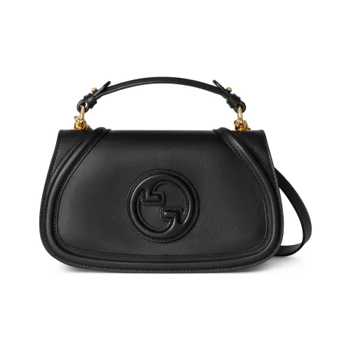 GUCCI Blondie Leather Shoulder Bag Crossbody Bag Handbag Small Size Women's Black