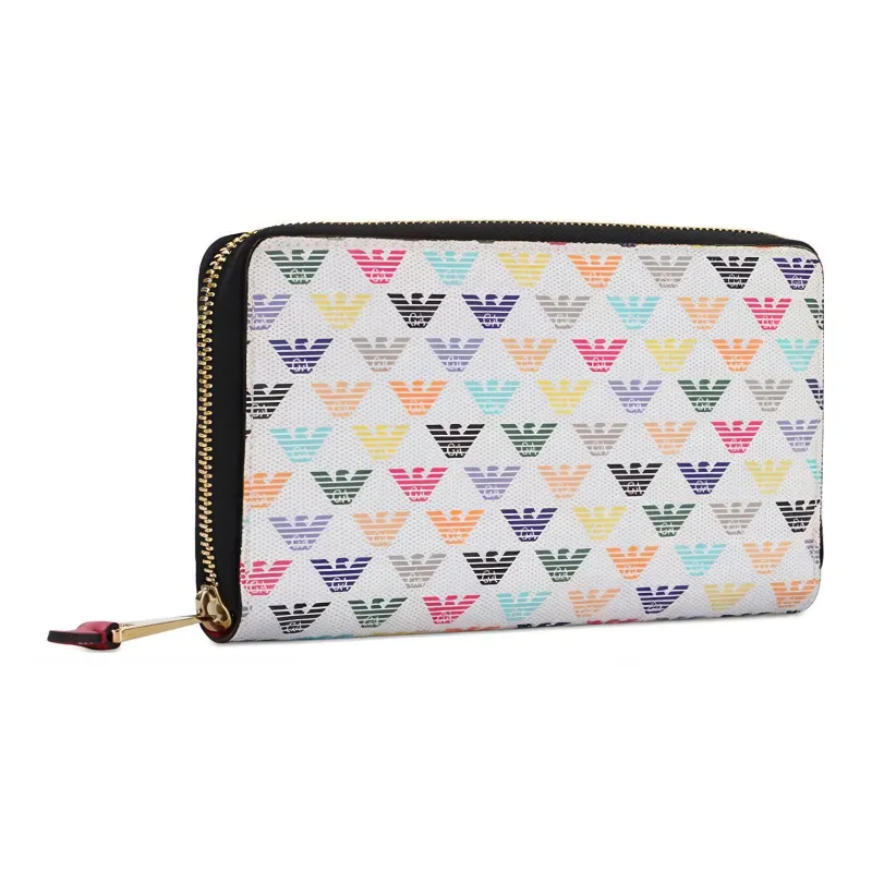EMPORIO ARMANI Polyester Card Clip Wallet Unisex White/Multicolor-1