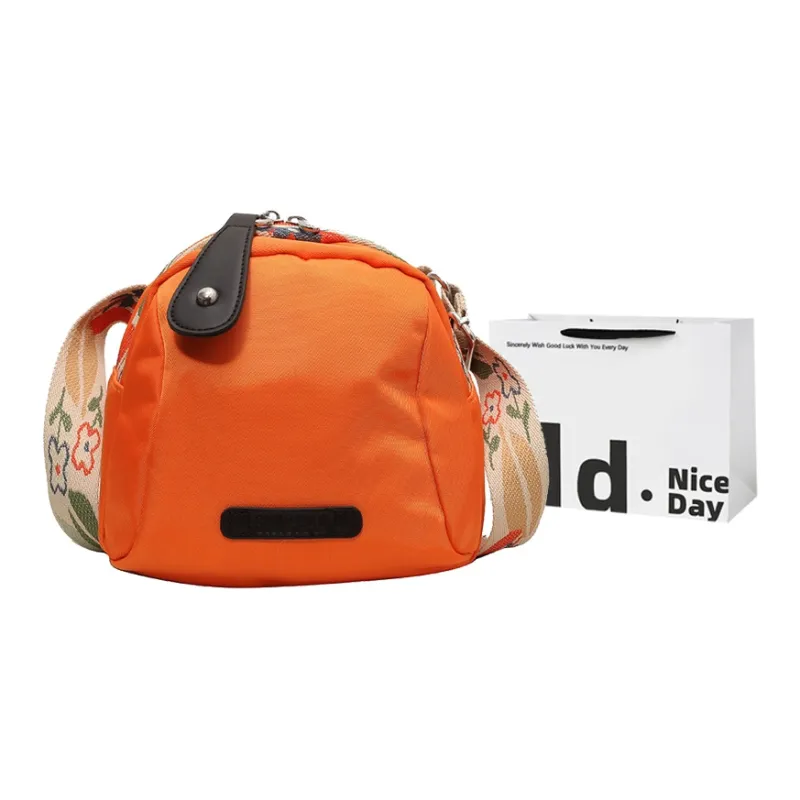 SWIMADE Oxford Dome Bag, Canvas Bag, Shoulder Bag, Crossbody Bag Regular Women's Orange/Black/Ecru-7