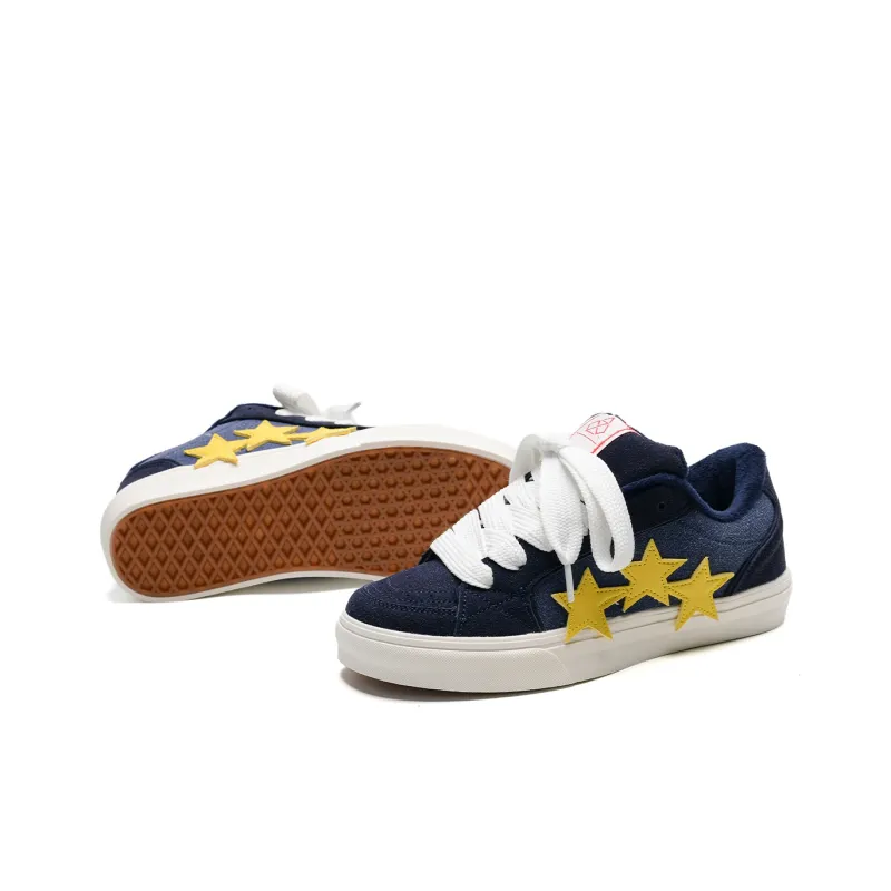 OAOQ Wear-resistant And Lightweight Low-Top Skateboard Shoes Unisex Navy Blue-44