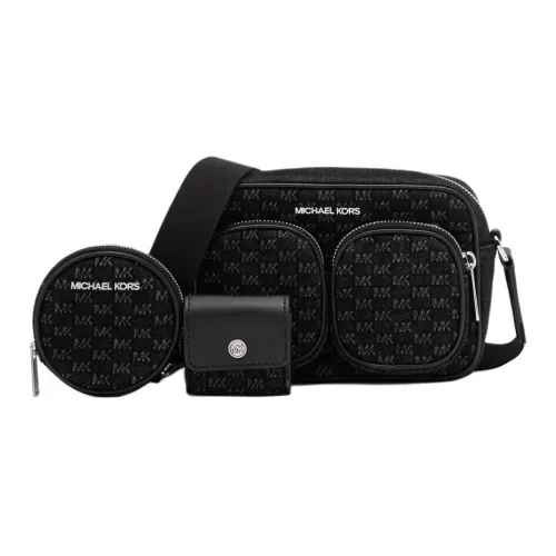MICHAEL KORS Jet Set Item Cotton Crossbody Bag, Shoulder Bag Medium Size Women's Black