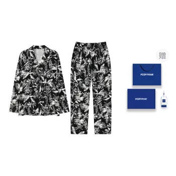 Floating Light Islands Pajama Set Men's Shopping Bag Included Multicolor