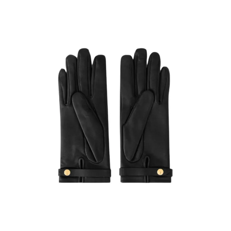 LOUIS VUITTON Lambskin Gloves Women's Black-1
