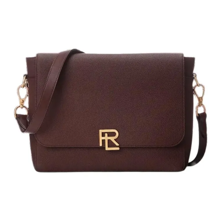 Ralph Lauren Calfskin Messenger Bag Shoulder Bag Crossbody Bag Men's Brown-0