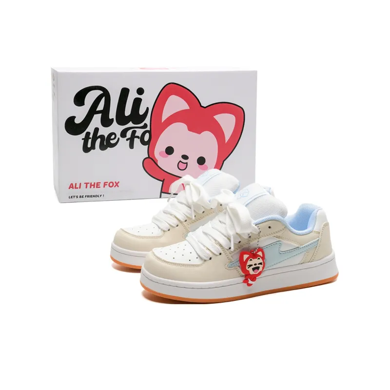 ALI THE FOX Slip Resistant, Abrasion Resistant, Lightweight, Breathable Low Top Skateboard Shoes Unisex Box Included-0