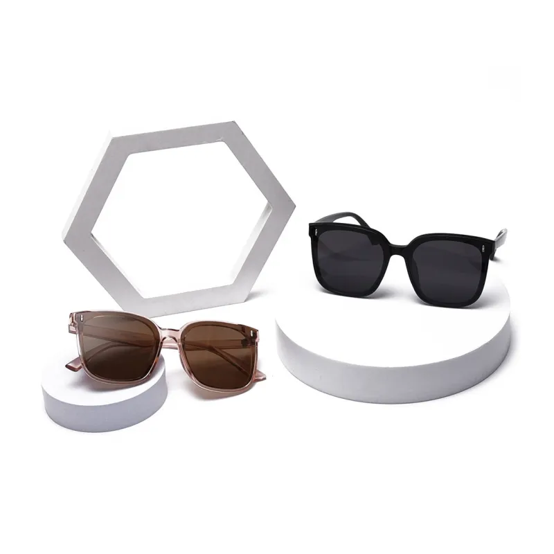 LEARNING RESOURCES TR90 Square Sunglasses Unisex Black Transparent Gray Coffee Solid White Tortoiseshell-1