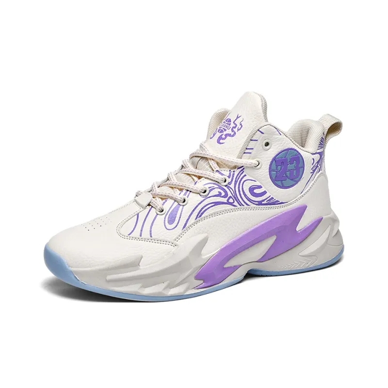 Wooden Rabbit Slip Resistant Mid Top Basketball Shoes Unisex-16