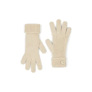 GUCCI Knitted Wool Fabric Knit Gloves Unisex Ivory White