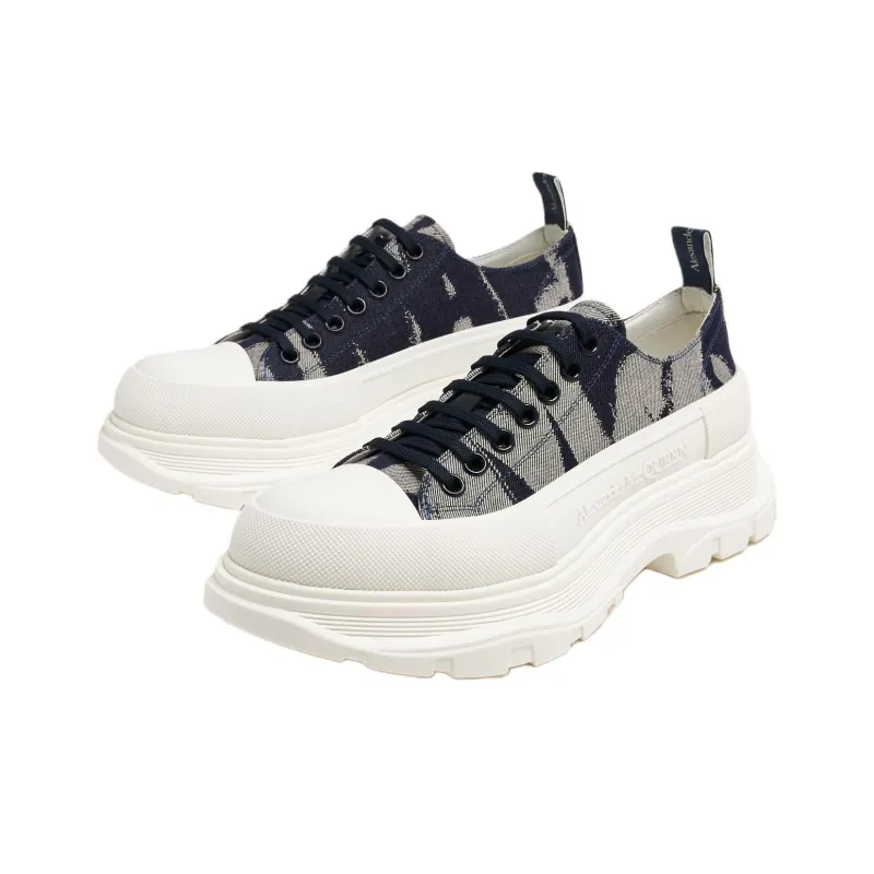 Alexander McQueen Tread Slick Low Top Casual Shoes 4.5cm Men's Indigo-3