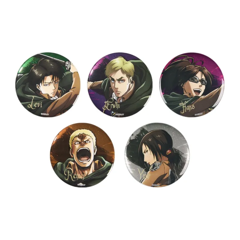 BOOM COMIC Attack On Titan S2 Brushed Glitter Blind Box/Badge, Levi Allen Badges-2