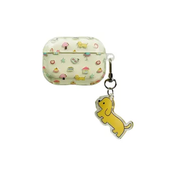 Compatibility With Apple AirPods 4/2/3/4th Generation/AirPods Pro/Pro 2 TPU Transparent Puppy Pendant Headphone Cases