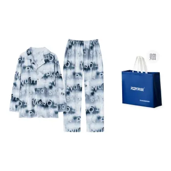 Floating Light Islands Pajama Set Shopping Bag Men's Light Blue
