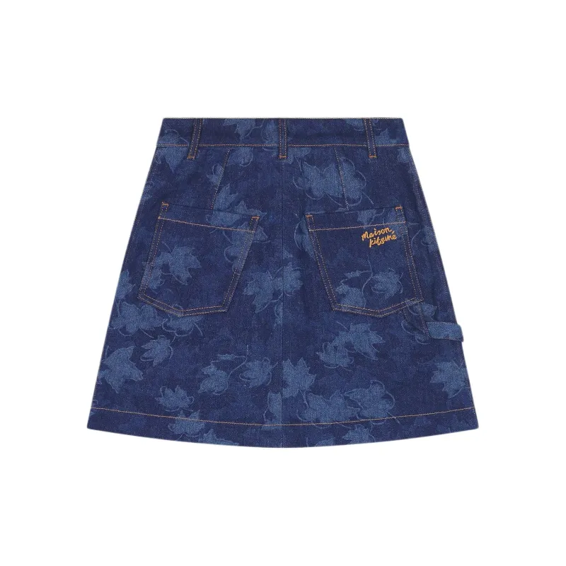 Maison Kitsune Falling Leaves Laser Print Mini Skirt-1