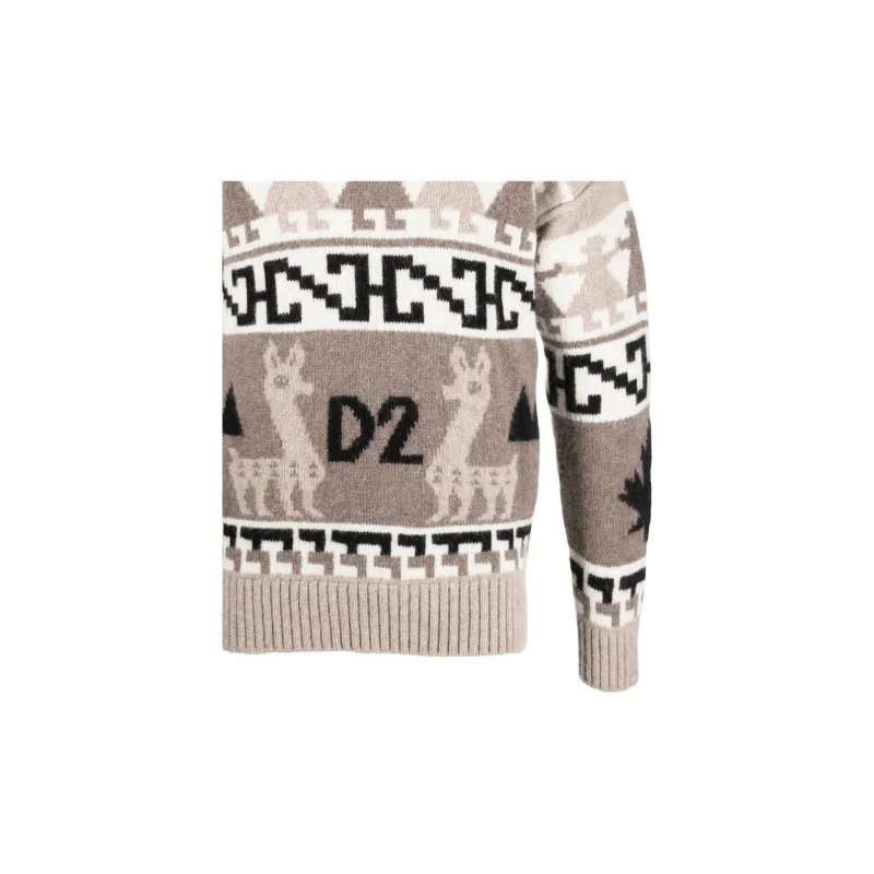 DSQUARED2 Jacquard knit Alpaca Wool Jumper-4