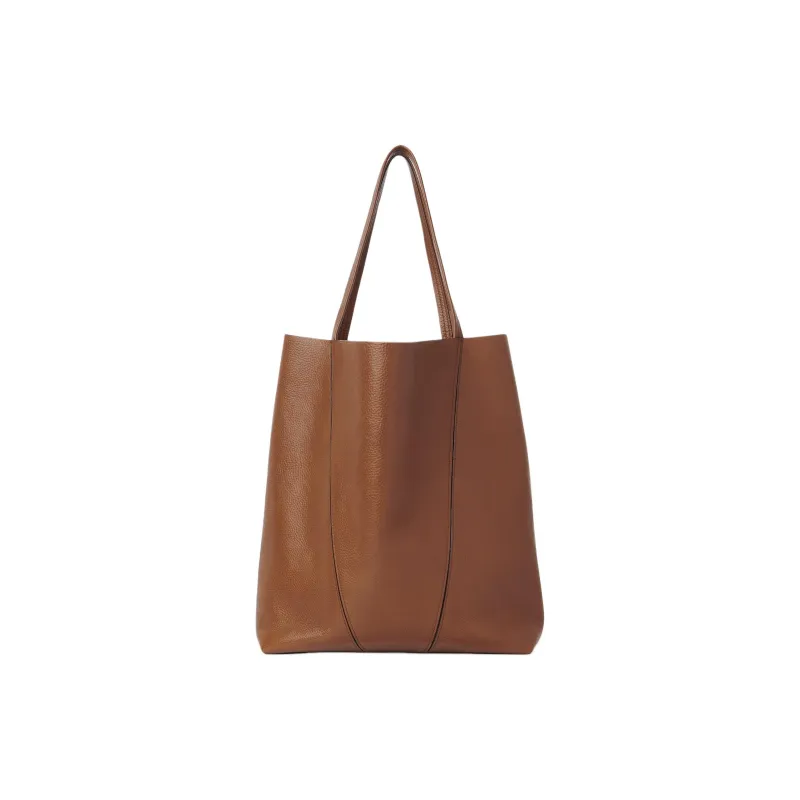 Chloe Cow Leather Tote Bag, Shopping Bag, Handbag, Shoulder Bag Tubas Women's Clay Brown-3