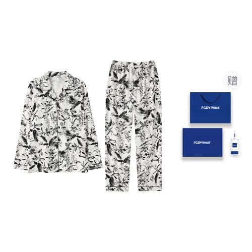 Floating Light Islands Pajama Set Men's Gift Box Set White