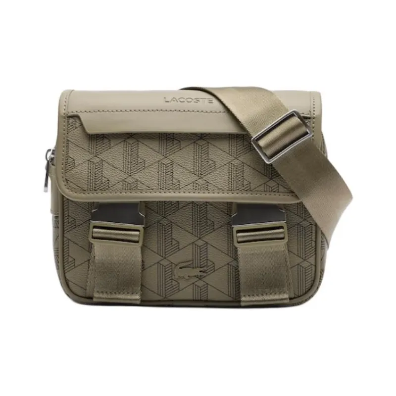 LACOSTE PVC Messenger Bag Shoulder Bag Crossbody Bag Men's Green-0
