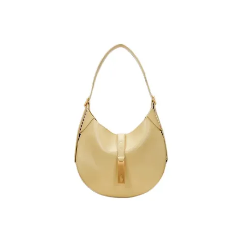 Polo Ralph Lauren Polo ID Cow Leather Shoulder Bag Crossbody Bag Small Size Women's Beige Yellow