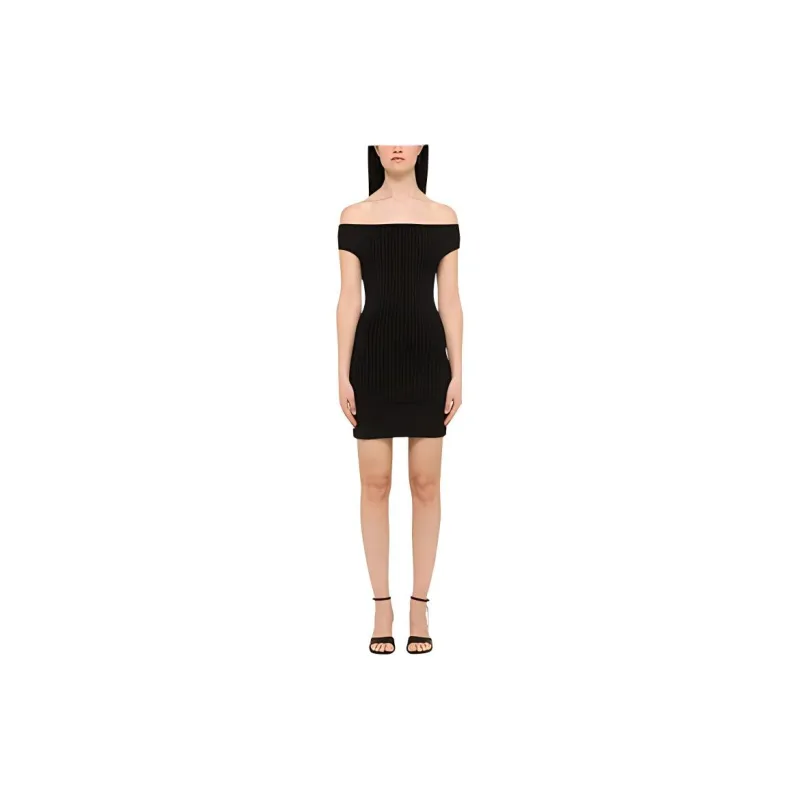 Ami Off Shoulder Mini Dress 'Black'-4