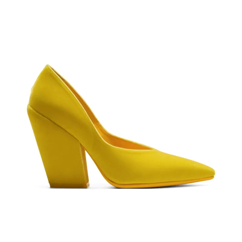 Onitsuka Tiger Chunky Heel High Heels Women's Yellow-1
