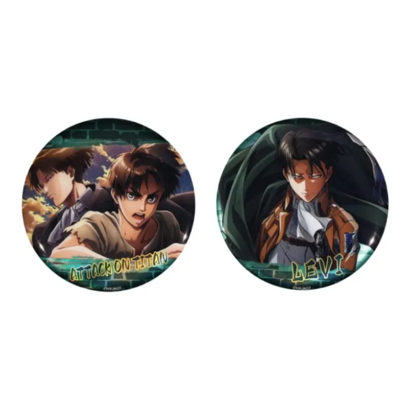 BOOM COMIC Eren Yeager, Levi Ackerman Attack On Titan S3 Brushed Craft, Laser, Badge, Levi Badges-6
