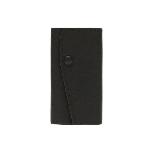 Valextra Solid Color Millepunte Calfskin Key Fowler Women's Black