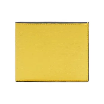 Valextra Millepunte Calfskin Coin Purse Wallet Women's Yellow