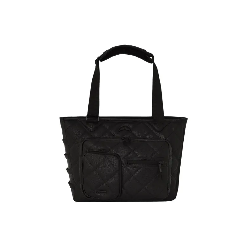 SPRAYGROUND Artificial Leather Tote Bag Shopping Bag Shoulder Bag Handbag Unisex Black-0
