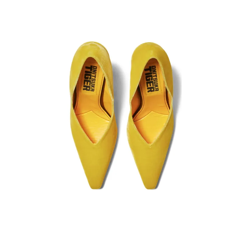 Onitsuka Tiger Chunky Heel High Heels Women's Yellow-3