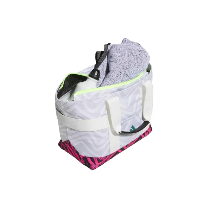 Adidas CodeChaos Polyester Tote Bag, Shopping Bag, Handbag Unisex White & Pink-3