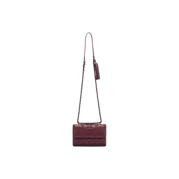 TORY BURCH Fleming Nappa Leather Portable Crossbody Bag Shoulder Bag Small Size Women's Burgundy
