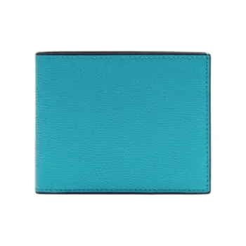 Valextra Millepunte Calfskin Coin Purse Wallet Men's Sapphire Blue