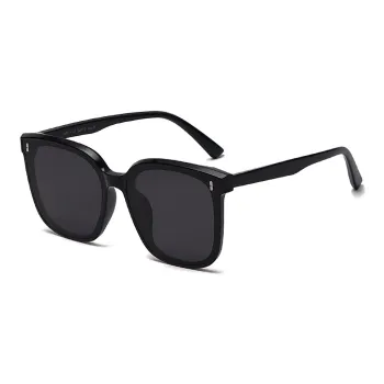 LEARNING RESOURCES TR90 Square Sunglasses Unisex Black Transparent Gray Coffee Solid White Tortoiseshell