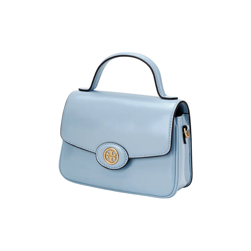 TORY BURCH Robinson Patent Leather Single Compartment Crossbody Handbag Trumpets Women's Light Lapis Lazuli-1