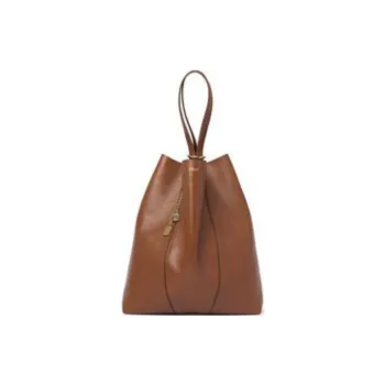 Chloe Cow Leather Tote Bag Shopping Bag Handbag Shoulder Bag Large Size Women's Clay Brown