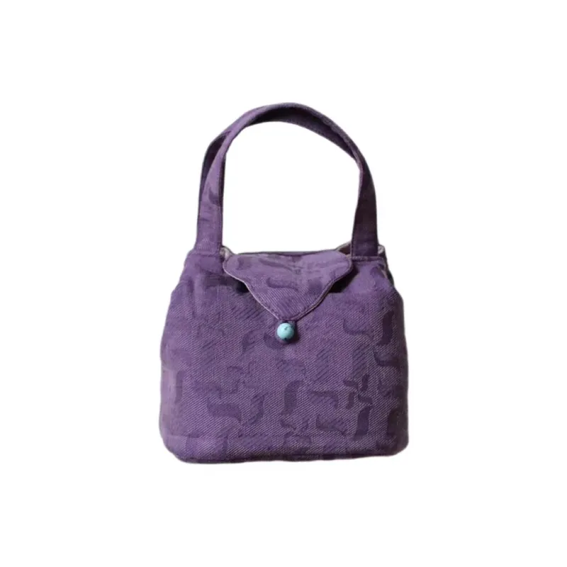 ALOENEY Linen Storage Bag Unisex White/Cyan/Purple/Pink-2