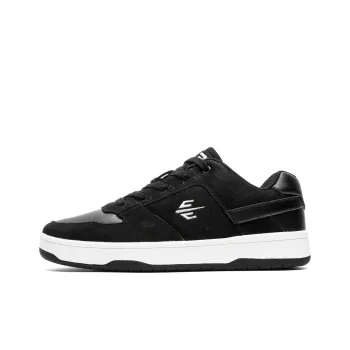 Sharp Crowds Slip Resistant Cushioning Wear Resistant Low Top Skateboard Shoes Unisex Black White