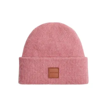 COACH Sheep Wool Beanies Unisex Pure Pink