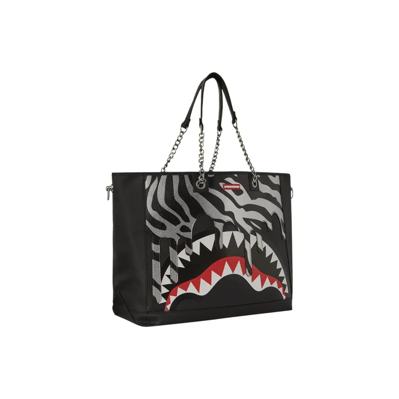 SPRAYGROUND Artificial Leather Tote Bag Shopping Bag Shoulder Bag Handbag Unisex Black-1