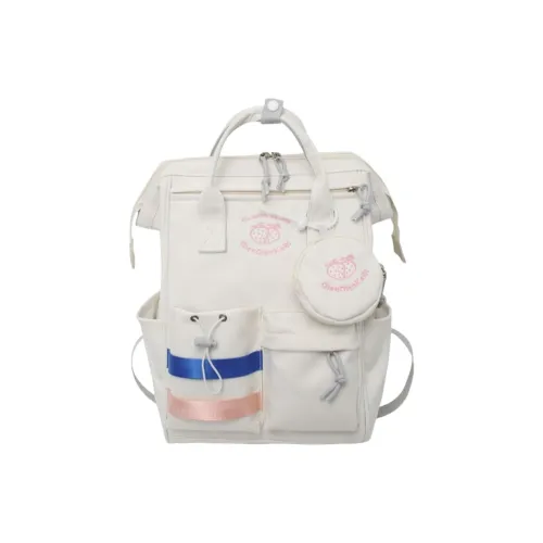 Tonlion Nylon Backpack Regular Unisex White/Purple White/Yellow White
