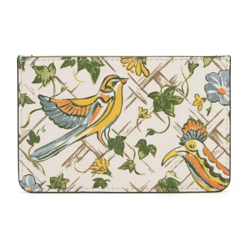 TORY BURCH Walker Litchi Grain Soft Cow Leather Card Holder Women's Multicolor