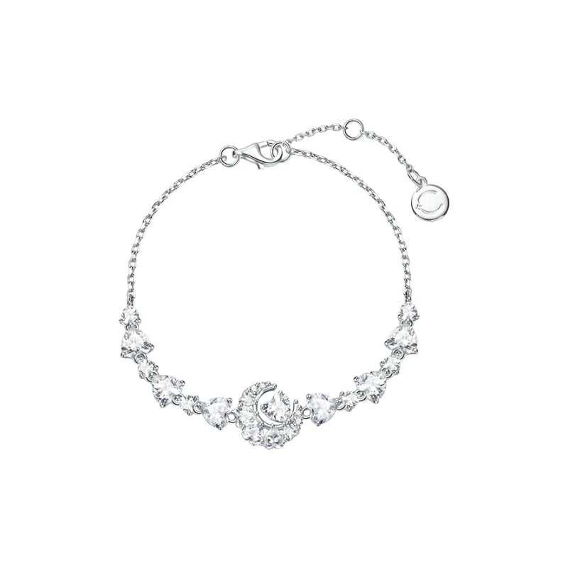 FANCI Dreamy Heart Moon Series S925 Silver Bracelets Women's-5