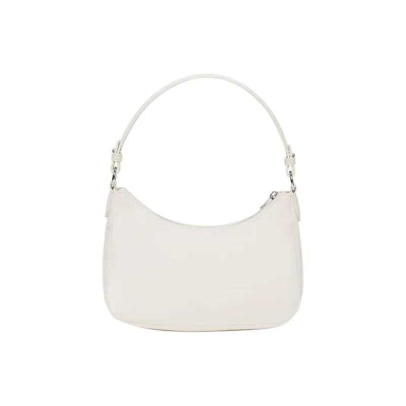 LACOSTE Nylon Shoulder Bag, Crossbody Bag, Handbag Women's White-3