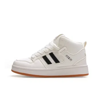 WJA Coverage Anti Slip And Wear Resistant Lightweight High Top Skateboard Shoes Women's White Black